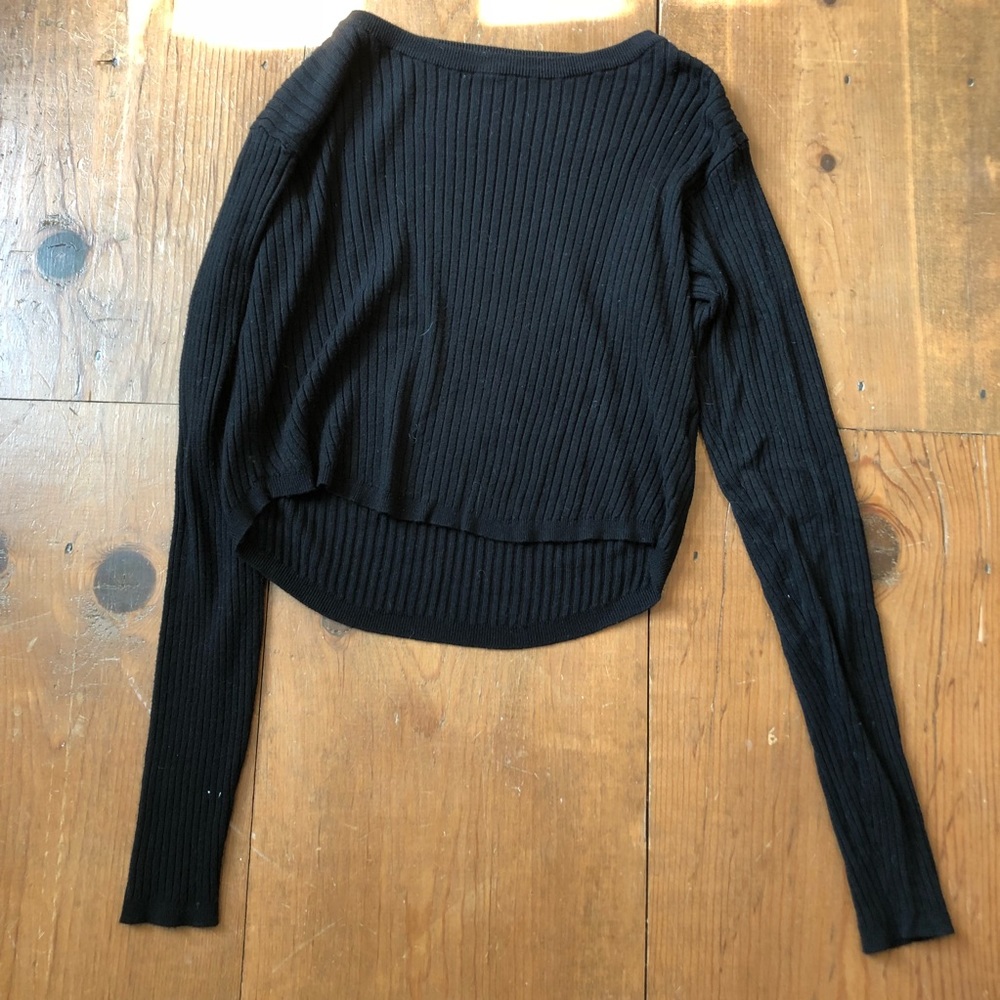 Black Ribbed Brandy Sweater